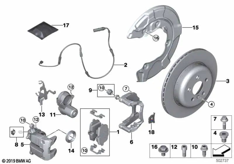 BMW Bremsscheibe belüftet rechts (370X24) X5 G05 X6 G06 X7 G07