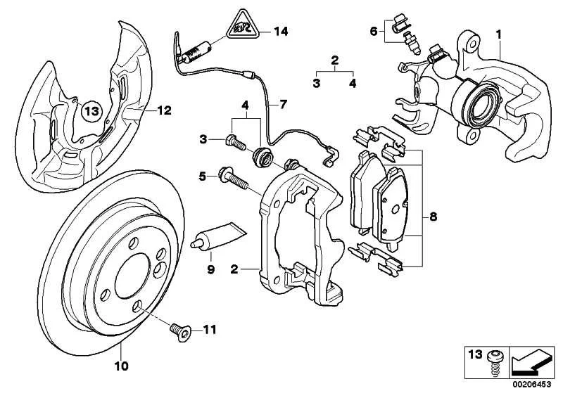 MINI Reparatursatz Bremsbeläge hinten R55 R56 R57 R58 R59