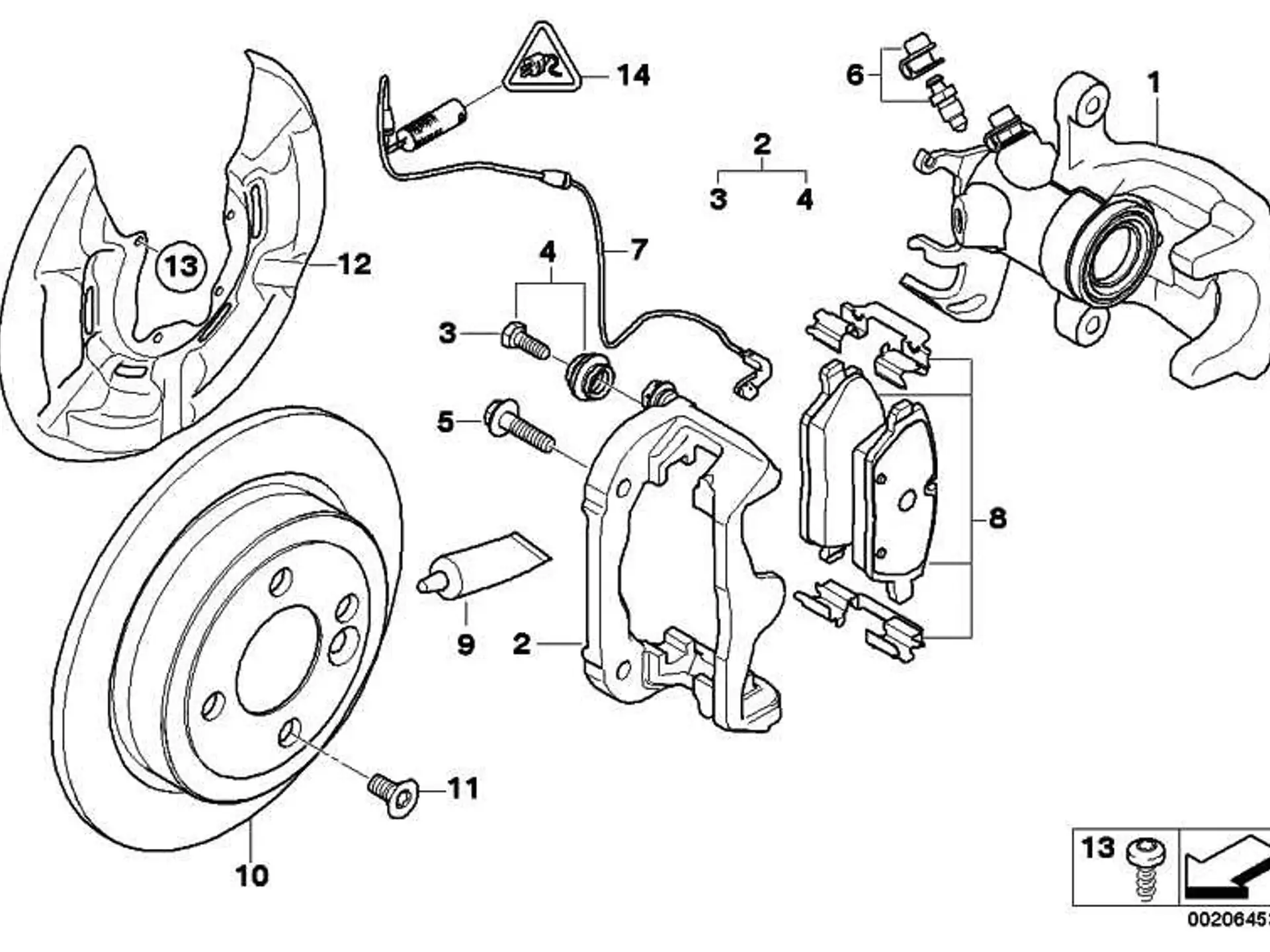 MINI Reparatursatz Bremsbeläge hinten R55 R56 R57 R58 R59