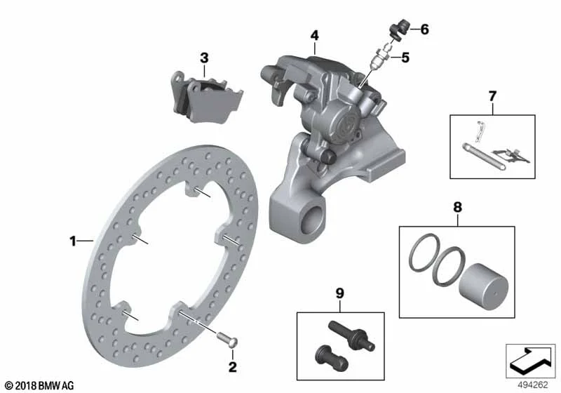 BMW Motorrad Satz Bremsbeläge hinten K42 K46 K47 K63 K67 K70 K72 K75 K80 K81 K82 K83 K84 KM3 R13