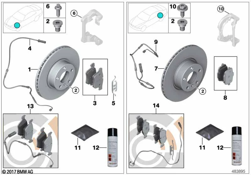 BMW Reparatursatz Bremsbeläge 34218847062