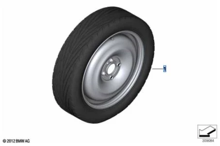 MINI Notrad Stahl Styling 12 schwarz 15 Zoll R55 R56 R57 R58 R59