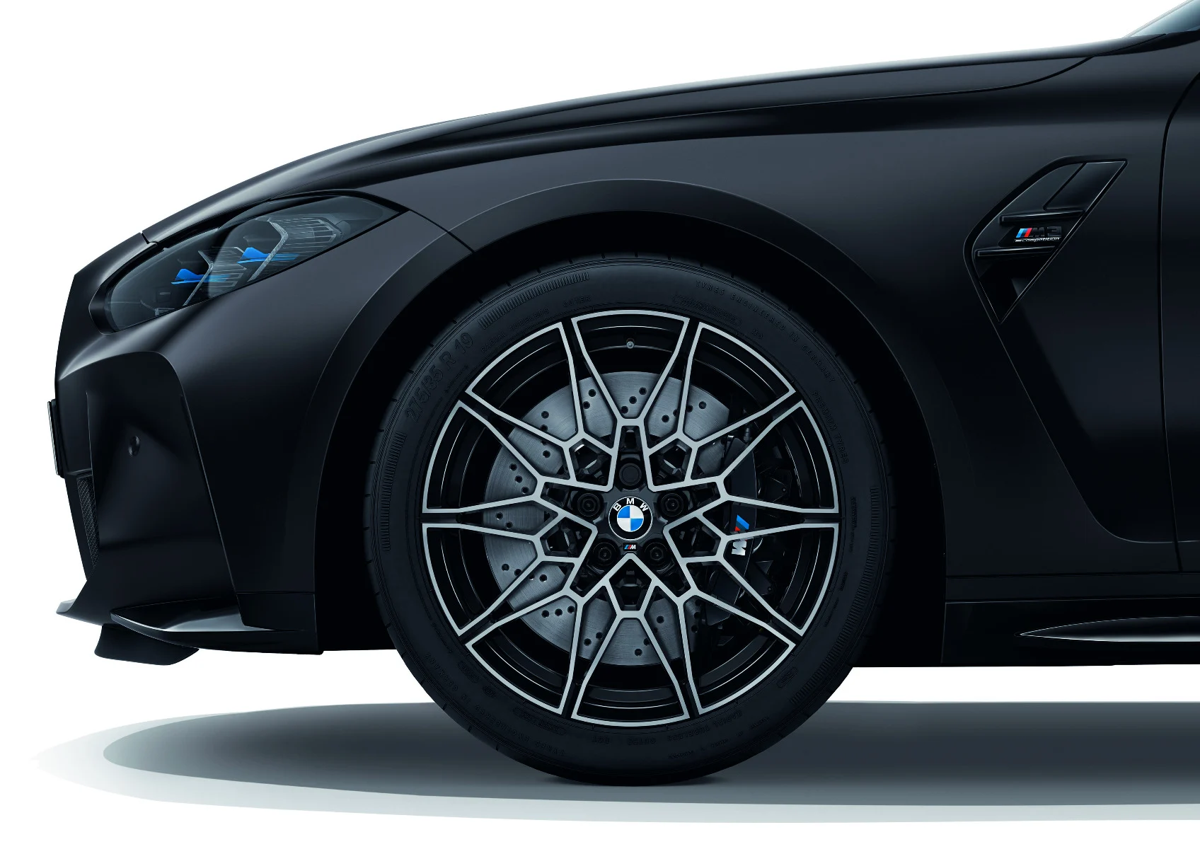 BMW Alufelge M Doppelspeiche 826M bicolor (jet black uni/hochglanzpoliert) 9,5Jx19 ET20 Vorderachse M3 G80 G81 M4 G82 G83