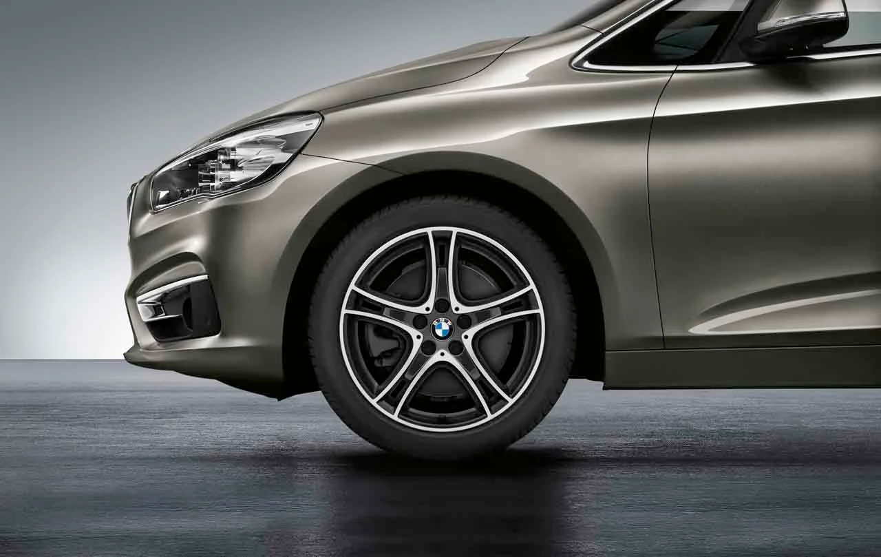 BMW Sommerkompletträder Doppelspeiche 361 bicolor (orbitgrey / glanzgedreht) 18 Zoll RDCi 1er F40 2er F44 Bridgestone