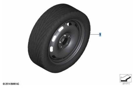 MINI Notrad Stahl Styling 12 silber 15 Zoll F55 F56 F57