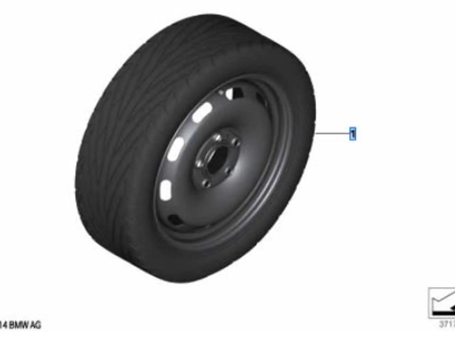 MINI Notrad Stahl Styling 12 silber 15 Zoll F55 F56 F57