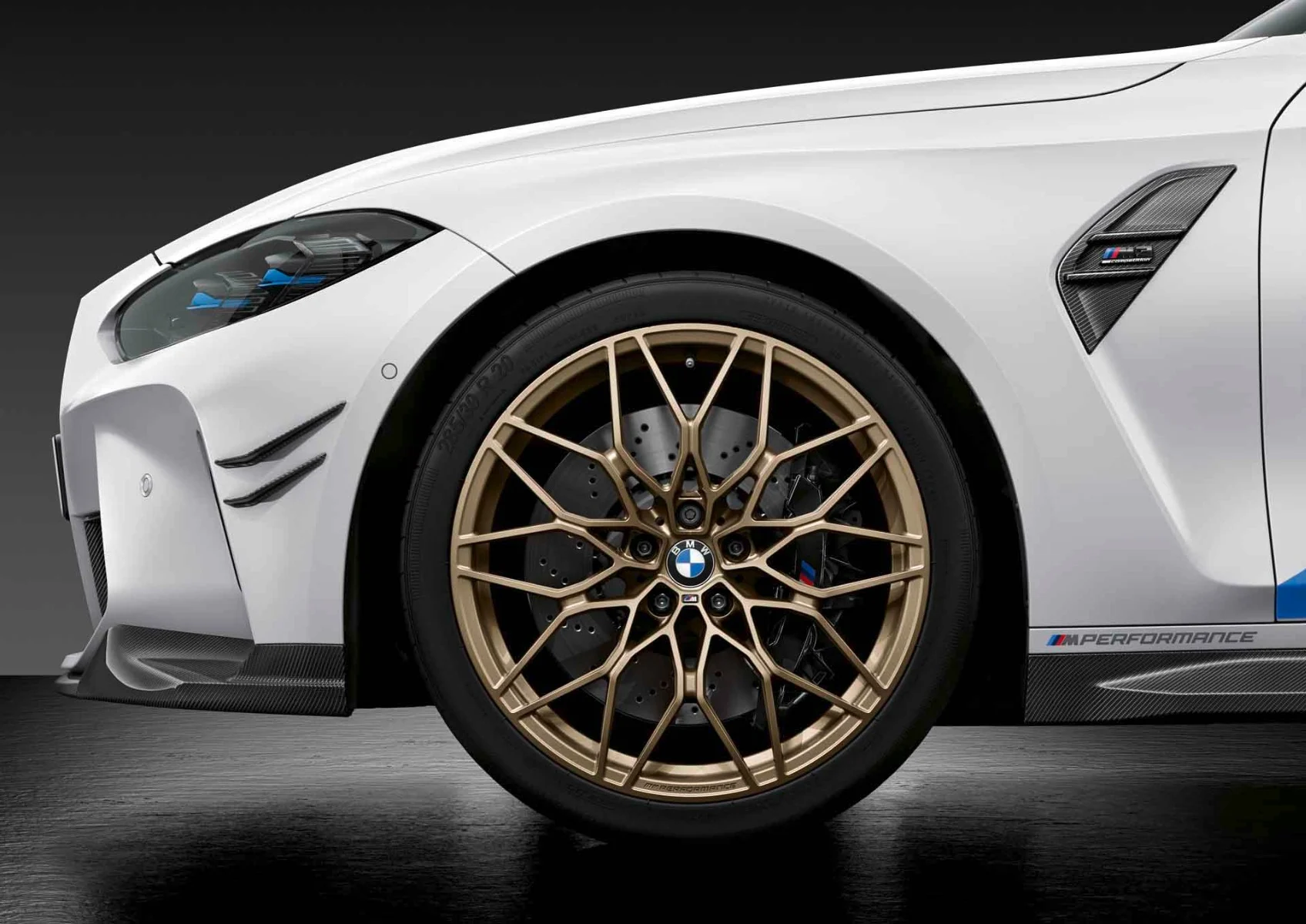 BMW Sommerkompletträder M Performance Kreuzspeiche 1000M gold bronze matt 20/21 Zoll RDCi M2 G87 M3 G80 M4 G82 G83 Yokohama (Mischbereifung)
