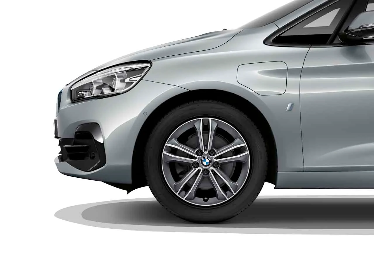 BMW Sommerkompletträder Doppelspeiche 549 bicolor (orbitgrey / glanzgedreht) 17 Zoll RDCi 2er F45 F46 Michelin