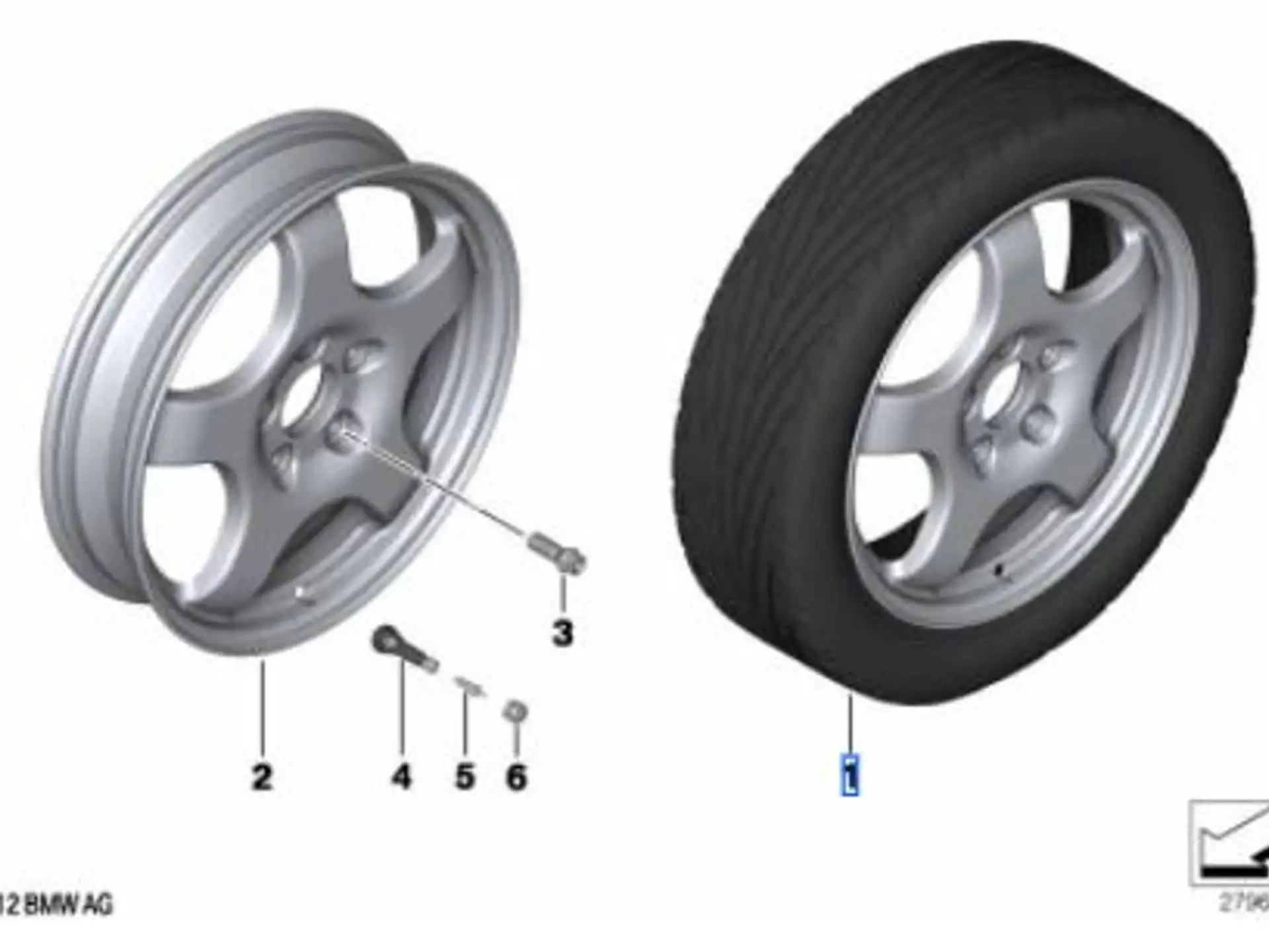 BMW Notrad Alu-Guss Styling 84 grau 19 Zoll X5 G05 X6 G06 X7 G07 iX I20 7er G70