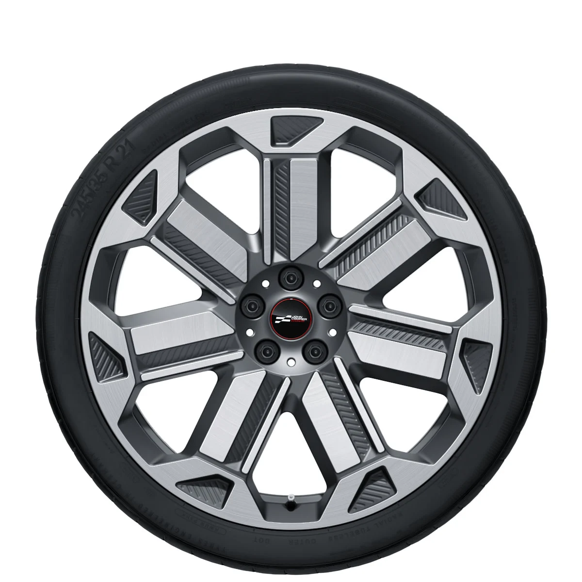 MINI Sommerkompletträder JCW Rallye Spoke 950 bicolor (frozen gunmetal grey/hochglanzpoliert) 21 Zoll RDCi Countryman U25