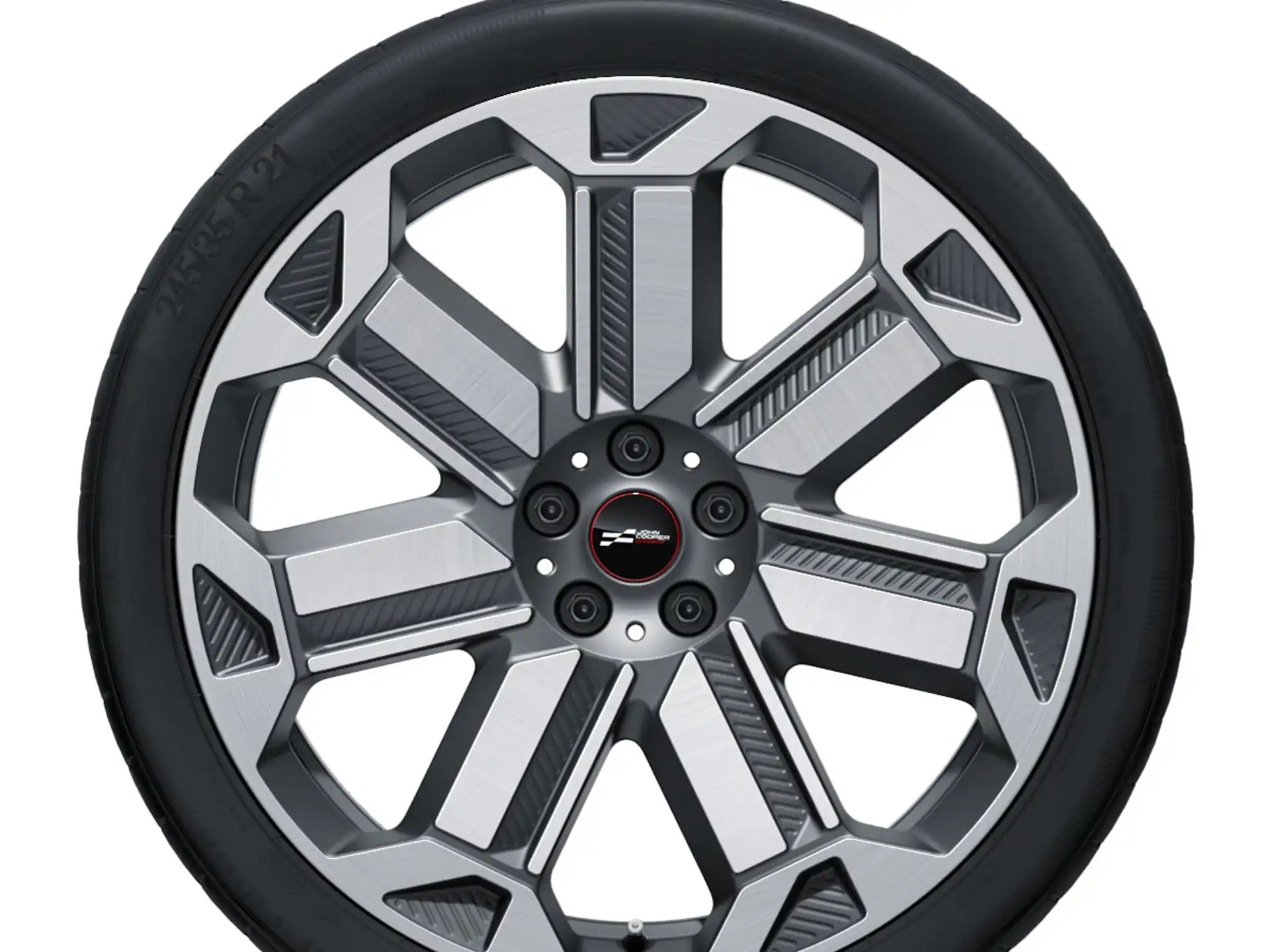 MINI Sommerkompletträder JCW Rallye Spoke 950 bicolor (frozen gunmetal grey/hochglanzpoliert) 21 Zoll RDCi Countryman U25