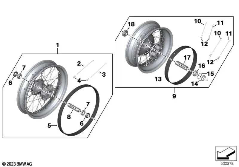 BMW Motorrad Speichenrad schwarz vorne K34
