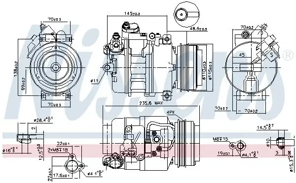 NISSENS Kompressor, Klimaanlage INIS89080