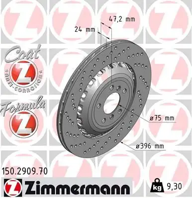 ZIMMERMANN Bremsscheibe 4250238755326