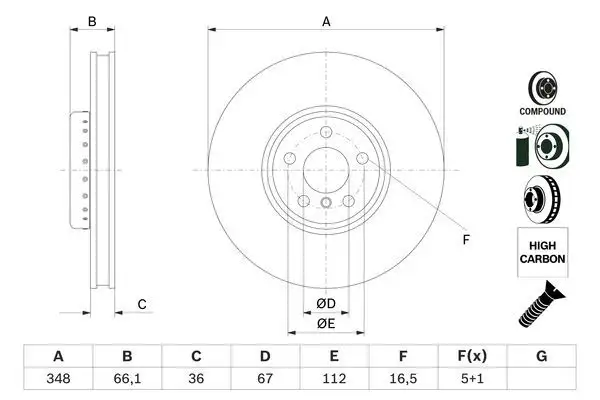 BOSCH Bremsscheibe IBOH0986479F58