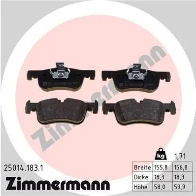 ZIMMERMANN Bremsbelagsatz, Scheibenbremse IZIN250141831