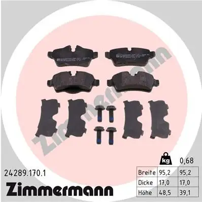 ZIMMERMANN Bremsbelagsatz, Scheibenbremse IZIN242891701
