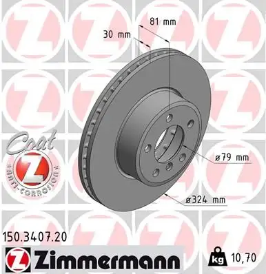 ZIMMERMANN Bremsscheibe 4250238718581