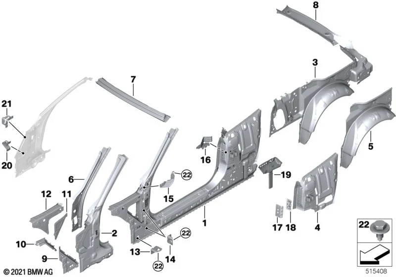 BMW Seitenrahmen innen links M4 G83