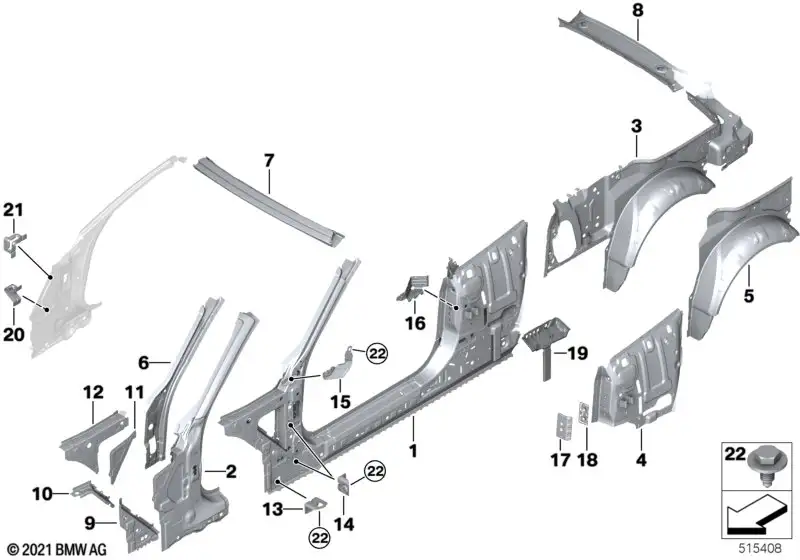 BMW Seitenrahmen innen links M4 G83