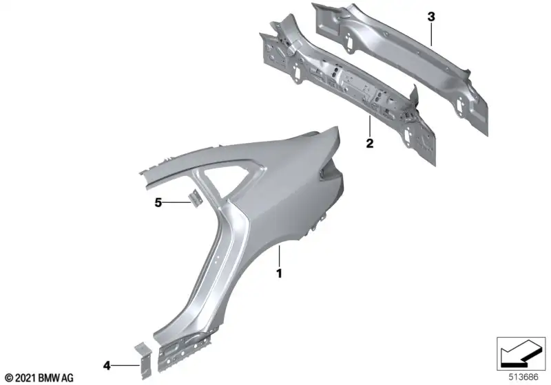 BMW Seitenwand hinten rechts 4er i4 G26