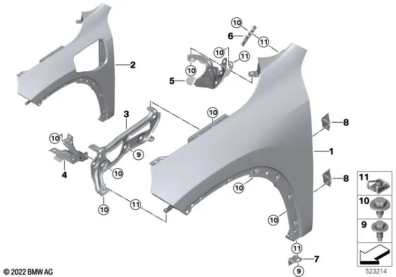 BMW Seitenwand vorne rechts X1 U11