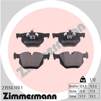 ZIMMERMANN Bremsbelagsatz, Scheibenbremse IZIN235501701