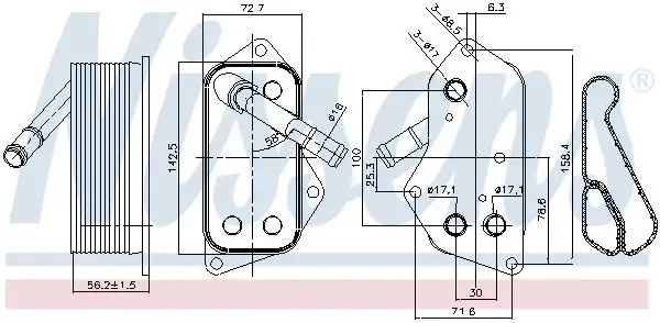 NISSENS Ölkühler, Motoröl 5707286362154