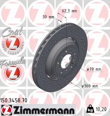 ZIMMERMANN Bremsscheibe 4250238741909