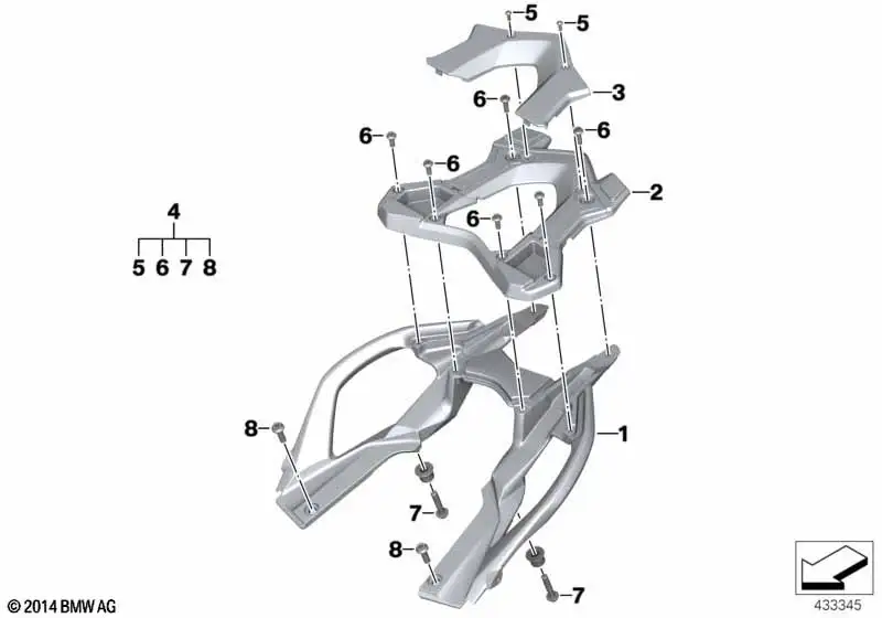 BMW Gepäckbrücke Oberteil K53 K54