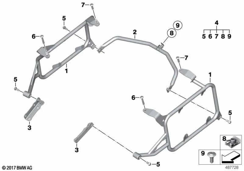 BMW Befestigungssatz Kofferhalter K81 K82 (Bildposition 4)