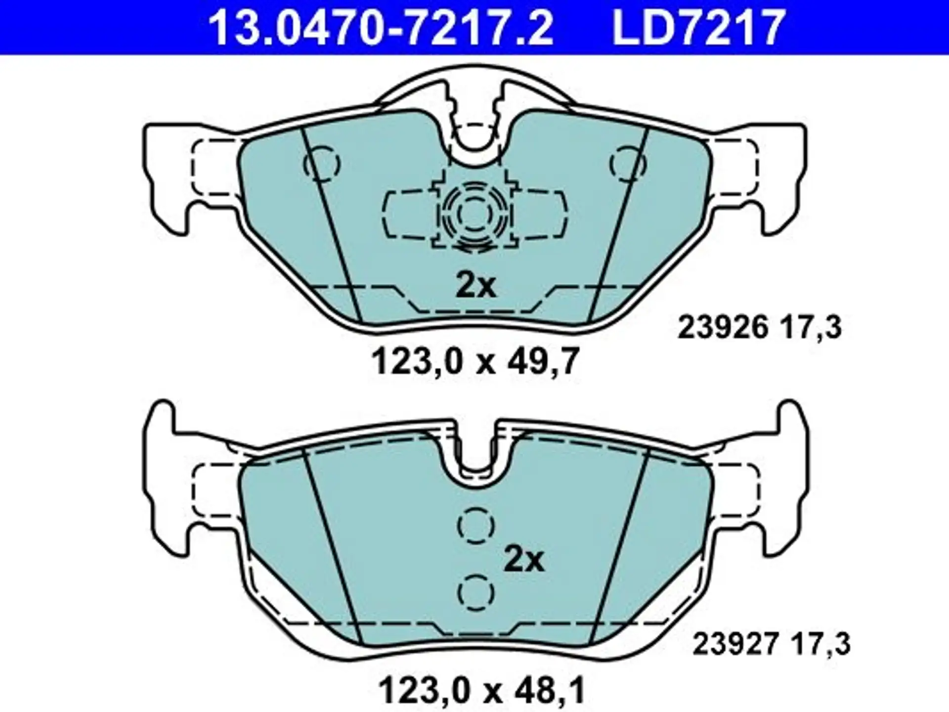 ATE Bremsbelagsatz, Scheibenbremse IATE13047072172