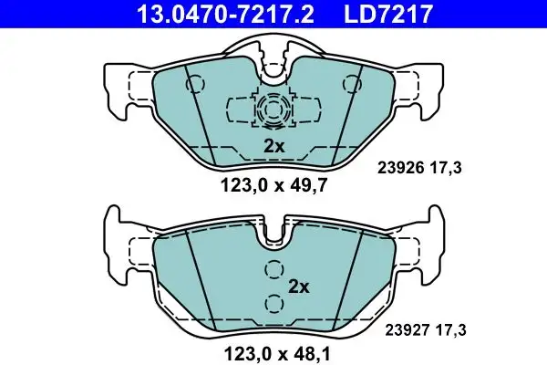 ATE Bremsbelagsatz, Scheibenbremse IATE13047072172