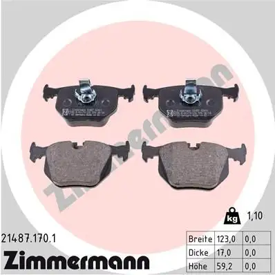 ZIMMERMANN Bremsbelagsatz, Scheibenbremse 4250238734949
