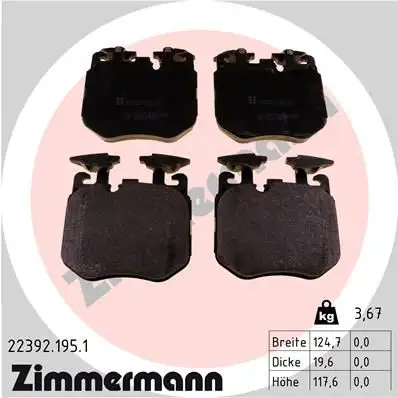 ZIMMERMANN Bremsbelagsatz, Scheibenbremse IZIN223921951