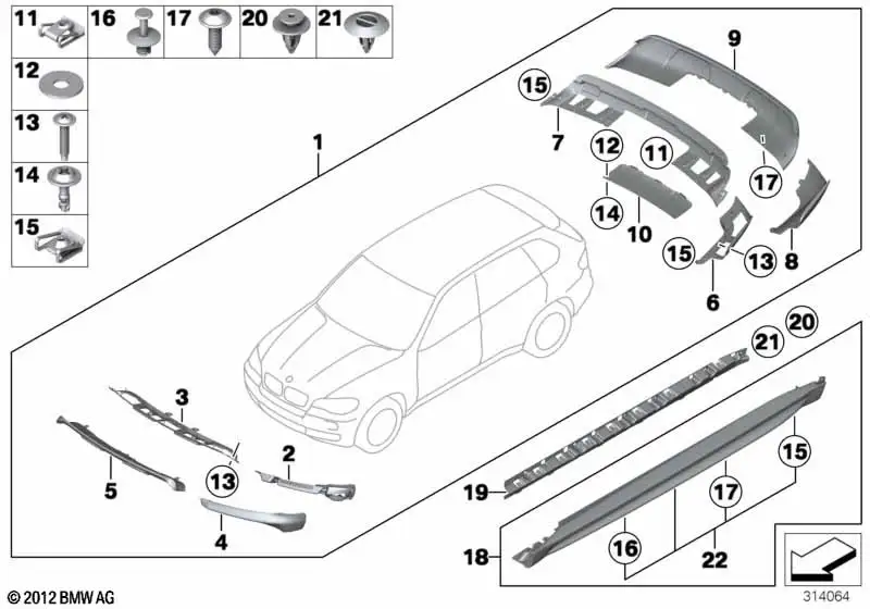 BMW Verkleidung links vorn 51110413816
