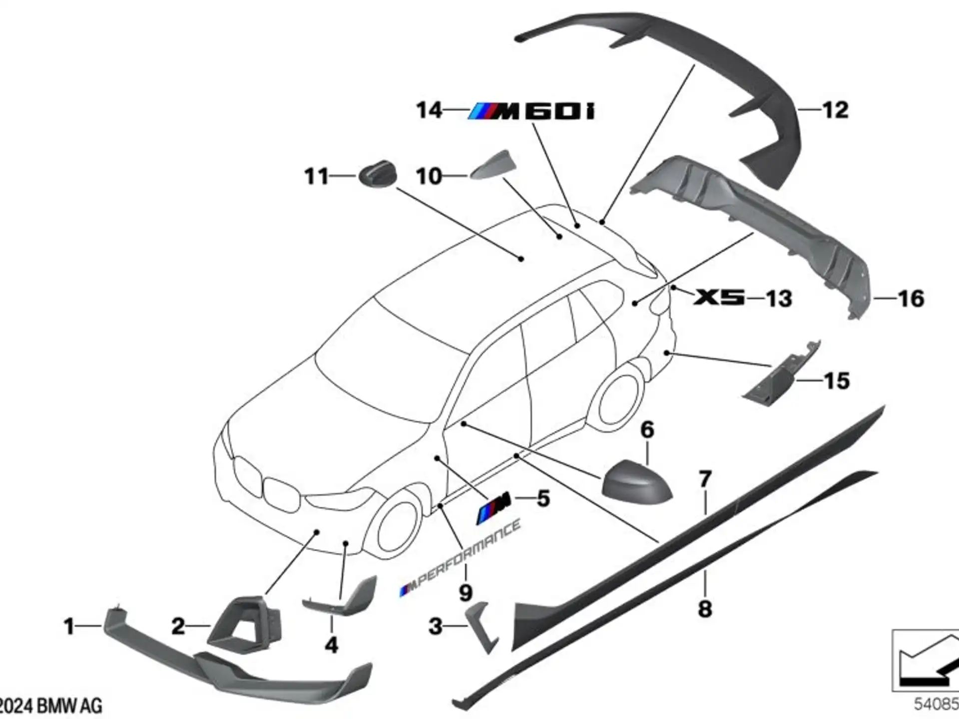 BMW Blende Bremslufteinlass Carbon links 51115A3E055