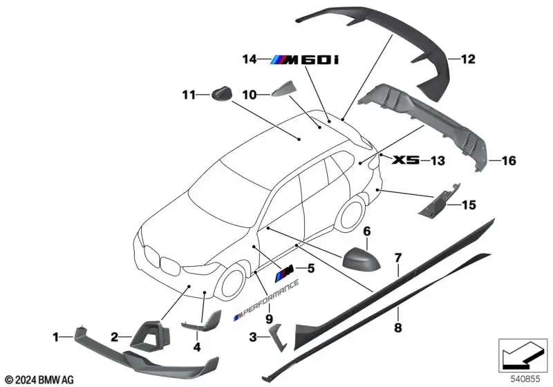 BMW Blende Bremslufteinlass Carbon MSP re 51115A3E056