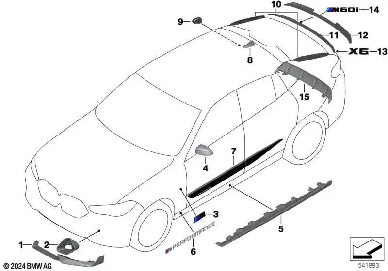 BMW Blende Bremslufteinlass Carbon MPA re 51115A56348