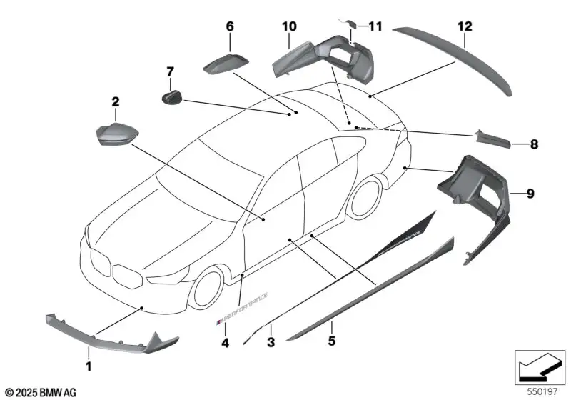 BMW Frontaufsatz Carbon rechts 51115A7D672