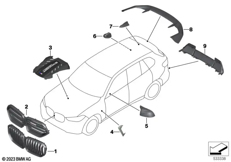 BMW Frontziergitter Carbon 51135A69BE4