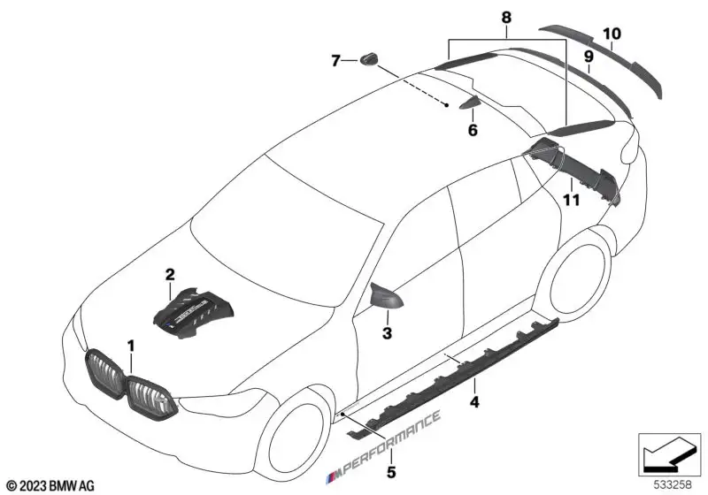 BMW Frontziergitter Carbon 51135A69BE6