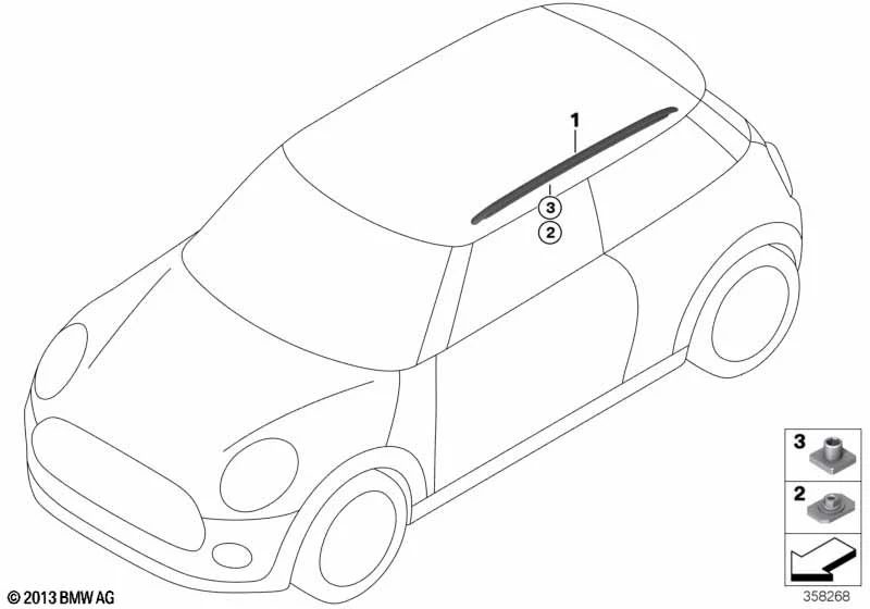 MINI Dachreling rechts F56