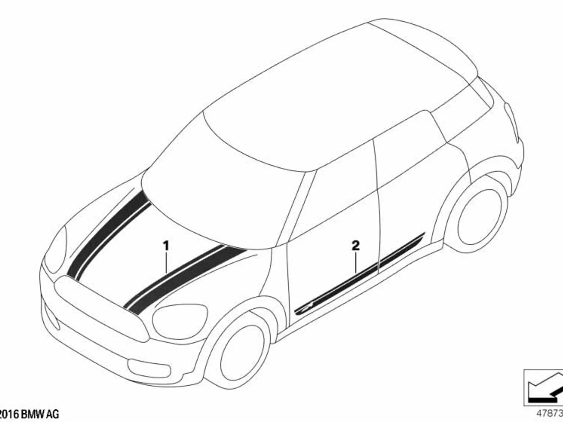 MINI Zierstreifen rechts F60