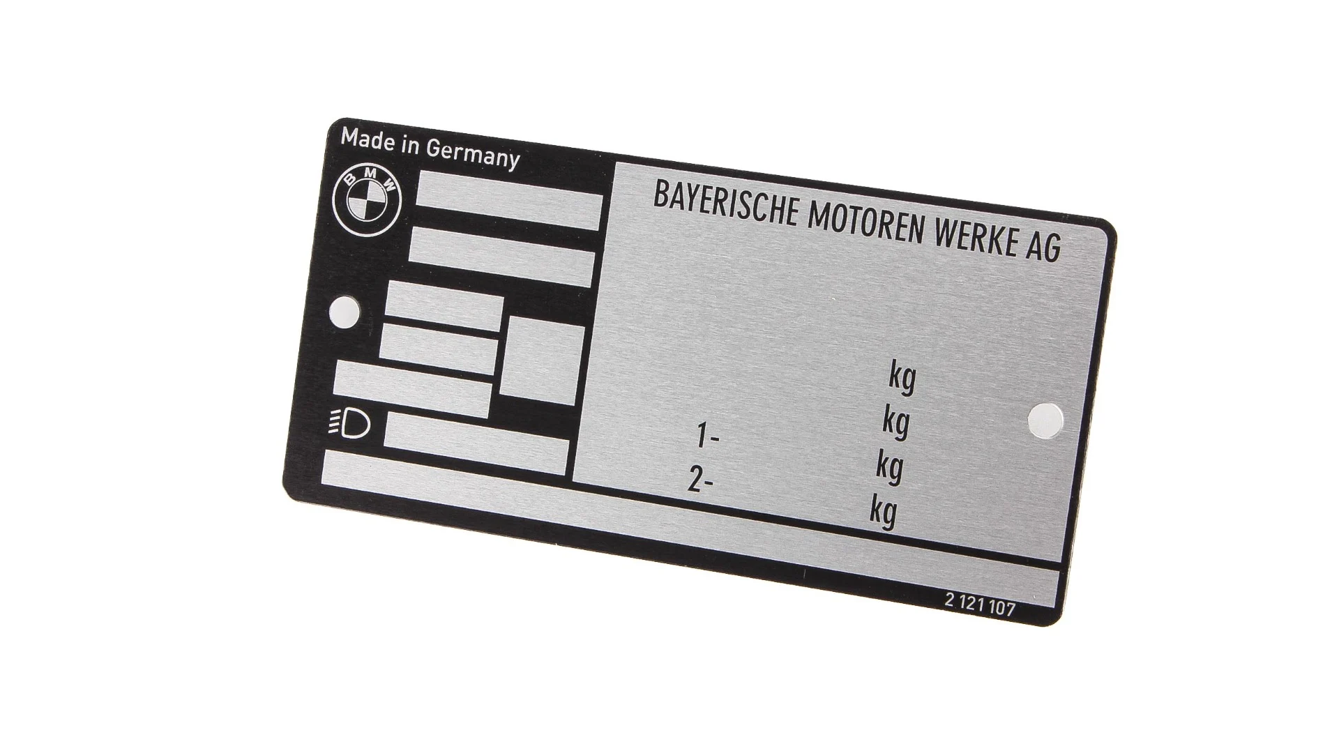 BMW Typenschild E12 E21 E23 E24 E28 E30 E31 E32 E34 E38 51142121107