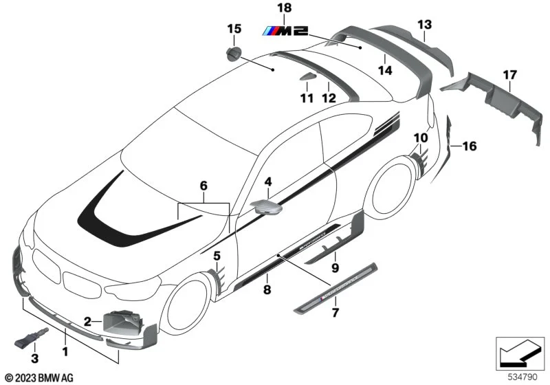 BMW Schriftzug schwarz lackiert M2 G87 [Bildposition 18]