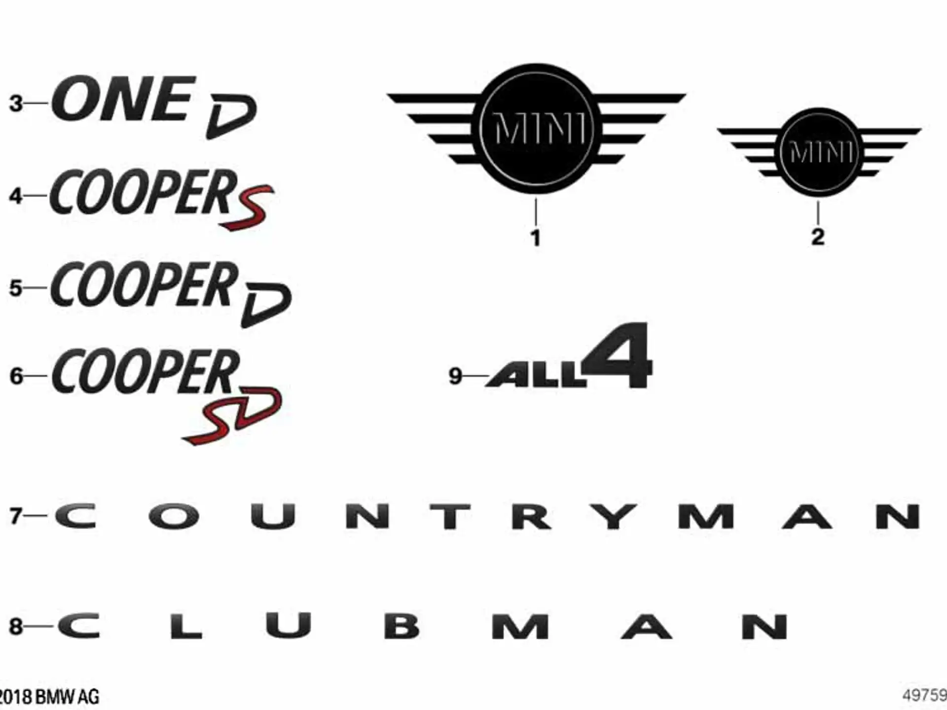 MINI Schriftzug rechts F54