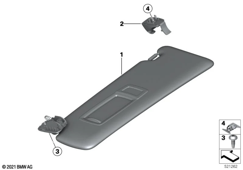 Sonnenblende rechts schwarz 2er F23 4er F33 M4 F83