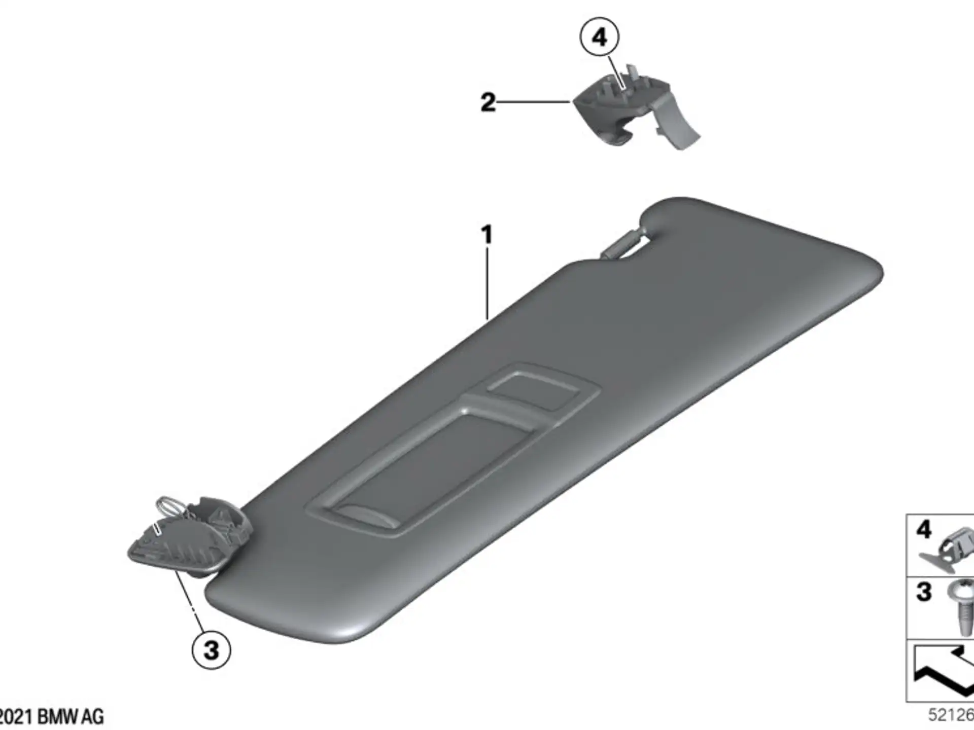 Sonnenblende rechts schwarz 2er F23 4er F33 M4 F83
