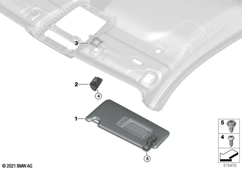 BMW Sonnenblende mit Label rechts 2er G42 M2 G87 4er G22 G26 M4 G